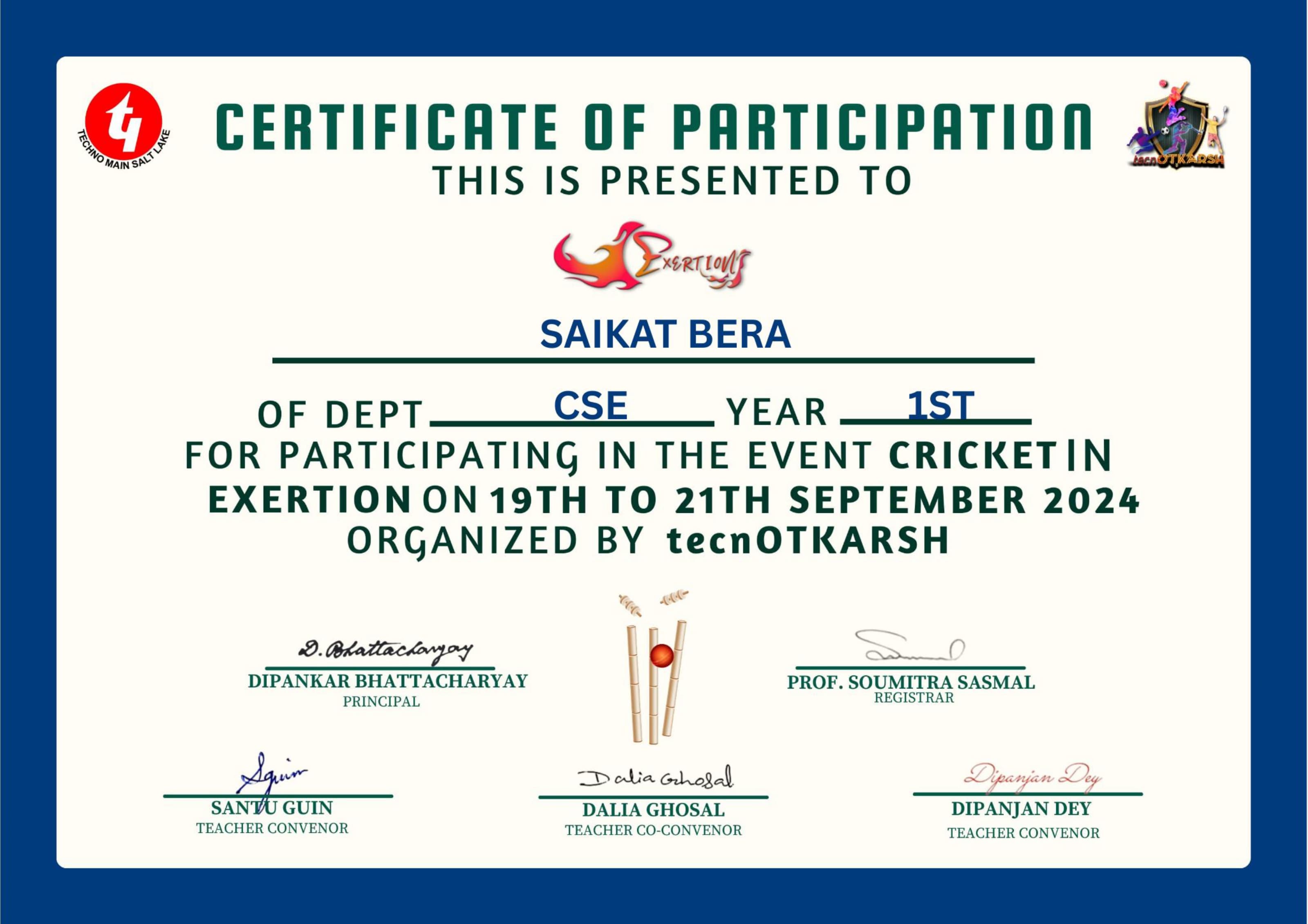 Cricket in Exertion 2024