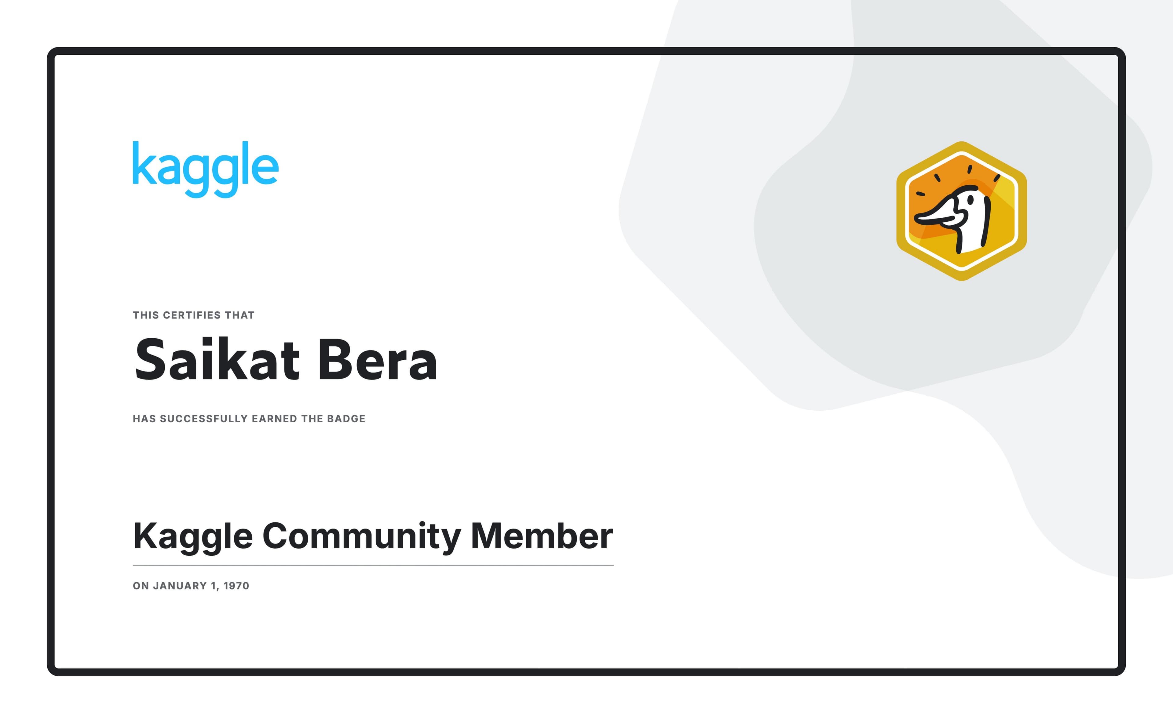 Kaggle Community Member Badge
